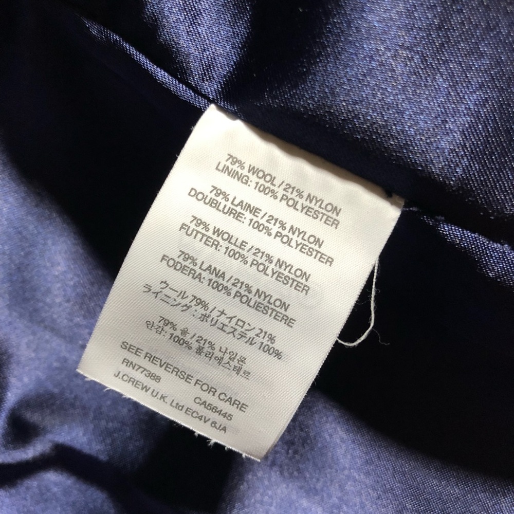 J Crew royal blue textured tweed double breasted coat jacket peacoat - Picture 8 of 9